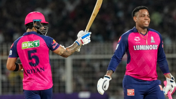 Riyan Parag Smashes 95 off 45 Balls Joins Elite Club with Five Sixes in One Over Against KKR