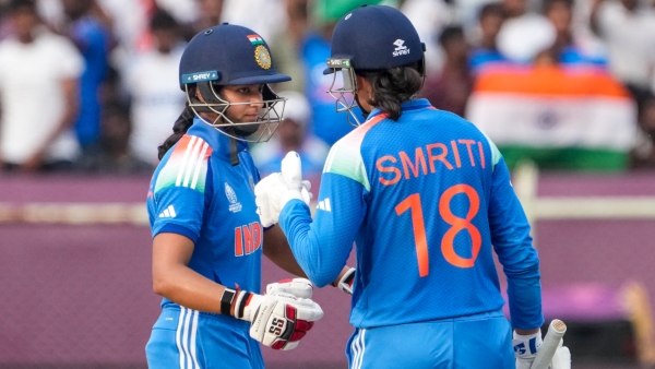 Smriti Mandhana Pratiksha Rawal power India to record ODI World Cup total vs Australia