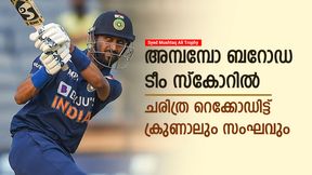   SMAT: അടിയോടടി, ലോക റെക്കോഡ് സ്‌കോര്‍ നേടി ബറോഡ; ചരിത്രത്തില്‍ ഇതാദ്യം
