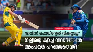   ചാമ്പ്യന്‍സ് ട്രോഫി: ഹെഡിനെ പുറത്താക്കിയത് ചതിച്ചോ? അത് ഔട്ടല്ലേ? ക്യാച്ചിന്റെ പേരില്‍ വിവാദം