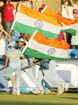 Harbhajan with Indian Flag