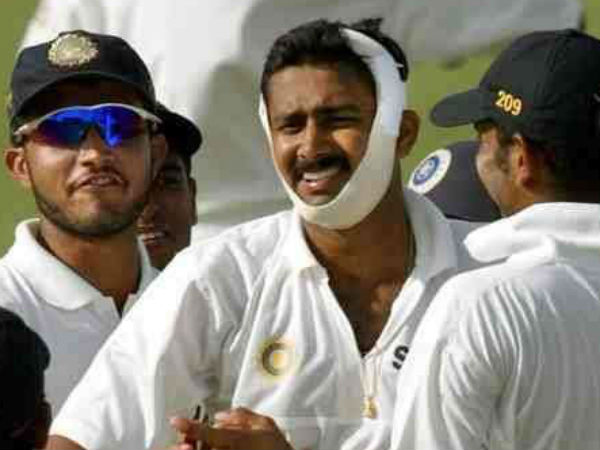 താടിയെല്ലിനു പൊട്ടലേറ്റ കുംബ്ലെ