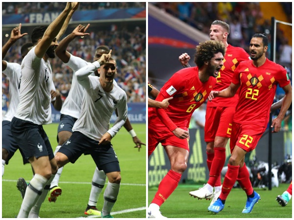 ഫ്രാന്‍സും ബെല്‍ജിയവും തമ്മില്‍ ഇതുവരെ നേര്‍ക്കുനേര്‍ വന്നപ്പോള്‍