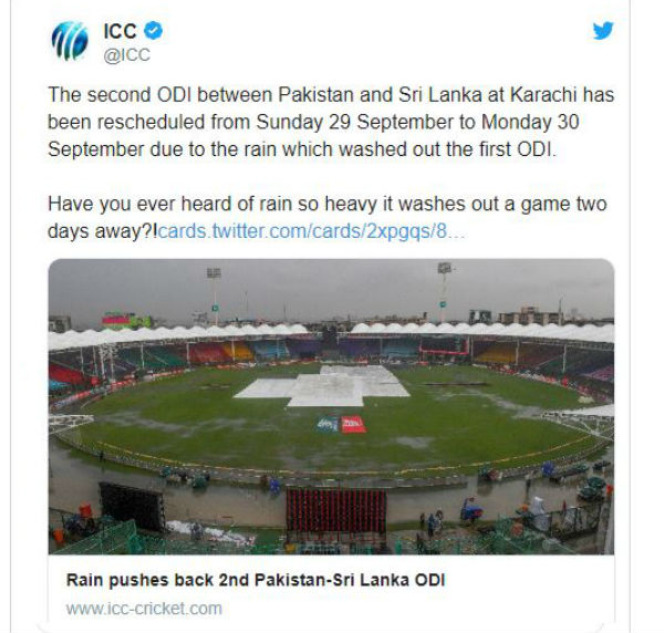 ഐസിസിയുടെ ട്വീറ്റ്