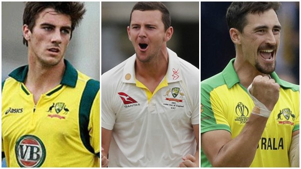 പാറ്റ് കമ്മിന്‍സ്, ജോഷ് ഹെയ്‌സല്‍വുഡ്, മിച്ചല്‍ സ്റ്റാര്‍ക്ക് 