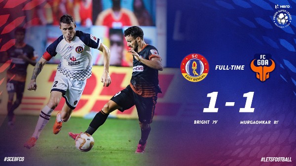 ISL 2020-21: SC East Bengal - FC Goa Match Ends In A Draw ISL 2020-21: SC East Bengal - FC Goa Match Ends In A Draw