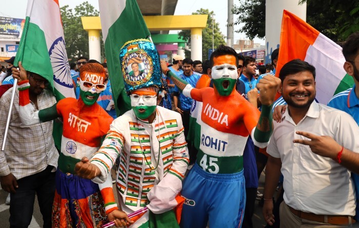 India VS Pakistan World Cup 2023 Photos (Match 12) - Crowd Cheer For The Cricket Match
