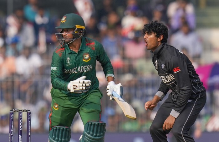 New Zealand VS Bangaldesh World Cup Photos 2023 (Match 11): Aus Restrict Ban To 245/9