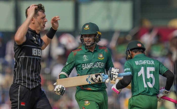 New Zealand VS Bangaldesh World Cup Photos 2023 (Match 11): Aus Restrict Ban To 245/9