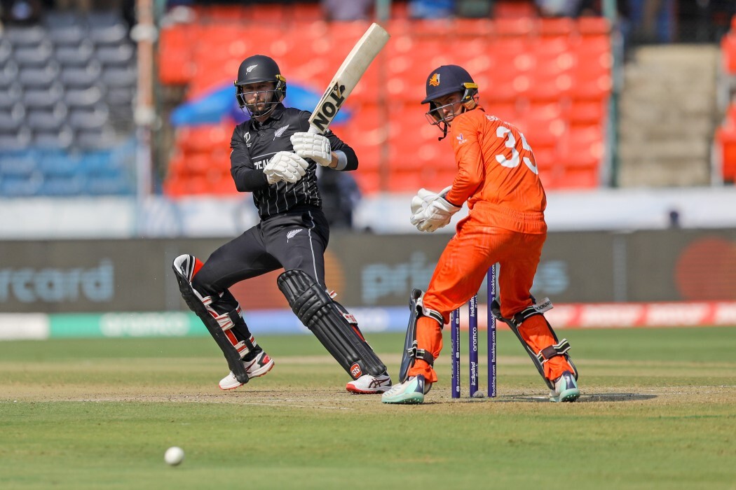 New Zealand VS Netherlands, Match 6 ICC Cricket World Cup 2023 In Action Photos