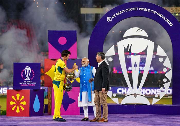 PM Modi & Deputy PM Richard Marles Presents Winning CWC 2023 Trophy To Australian Team