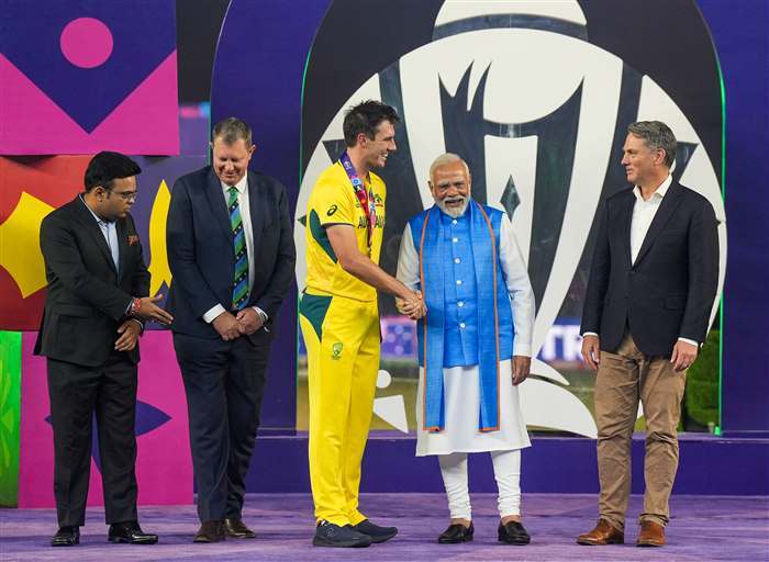 PM Modi & Deputy PM Richard Marles Presents Winning CWC 2023 Trophy To Australian Team