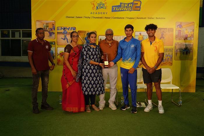 Super Kings Academy names Special Awards After VB Chandrashekhar, DJ Gokulakrishnan, Rachin Ravindra Felicitates Winners