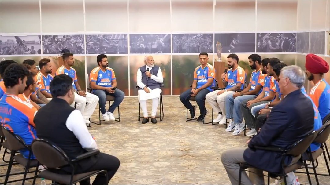 Indian Cricket Team Honored By PM Modi After T20 World Cup Victory