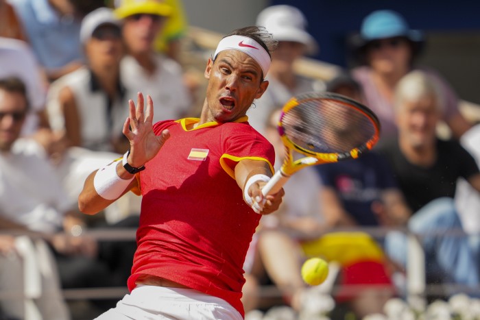 Paris: Rafael Nadal of Spain celebrates after winning the first-round singles match against Marton Fucsovics of Hungary, at the Summer Olympics 2024, in Paris, France
