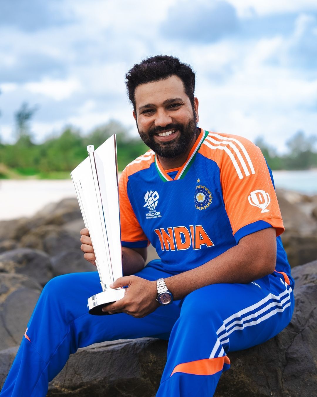 Rohit Sharma Beams With Joy As He Holds The T20 World Cup After India Thrilling Win Against SA