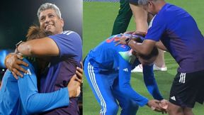 உலகக்கோப்பை வென்றவுடன் பயிற்சியாளர் காலில் விழுந்து வணங்கிய இந்திய கேப்டன் ஹர்மன்ப்ரீத் கவுர்