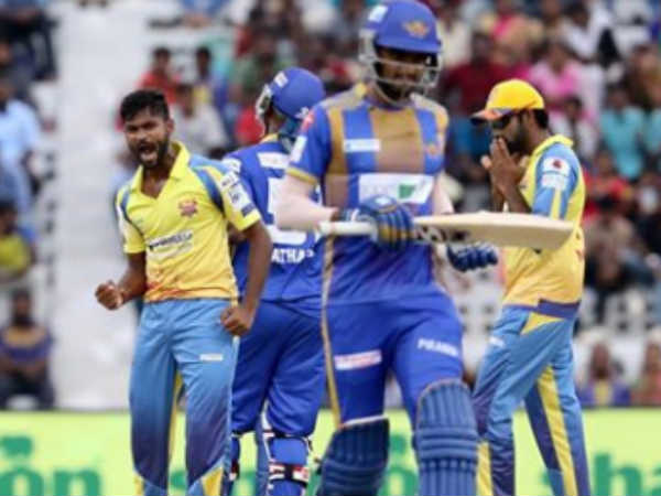 Dindigul dragons won by 40 runs against tuti patrios 