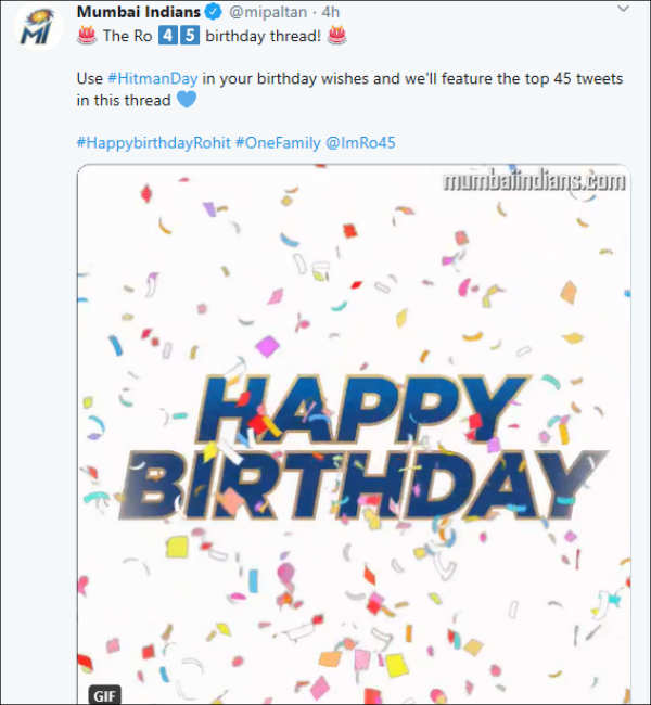 மும்பை இந்தியன்ஸ் வாழ்த்து 