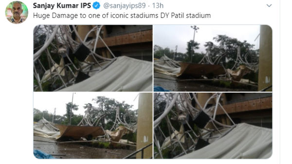 DY Patil Stadium damaged extremely by Mumbai rains 