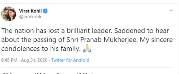 விராட் கோலி வருத்தம் 