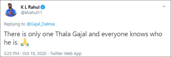 There is only one Thala -KL Rahul reply to Fans Reaction 