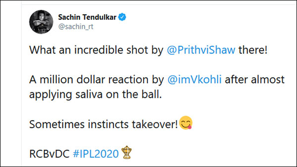 Incredible shot -Prithvi Shaw Impresses Sachin Tendulkar 