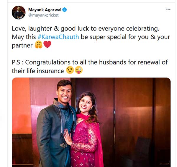 மயங்க் அகர்வால் வாழ்த்து 