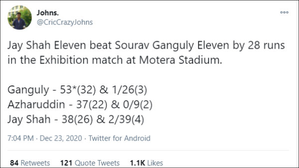 Jay Shahs Secretary XI Beat President XI In Friendly At Motera 