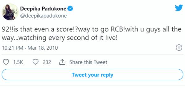 படுகோனேவின் ட்வீட் 