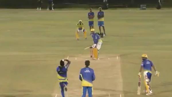 ipl 2021 dhoni smashed sixes in practice match ahead of csk vs mi 