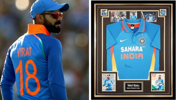 Virat kohli Hand signed Indian jersey selling by wisden for record price Virat kohli Hand signed Indian jersey selling by wisden for record price