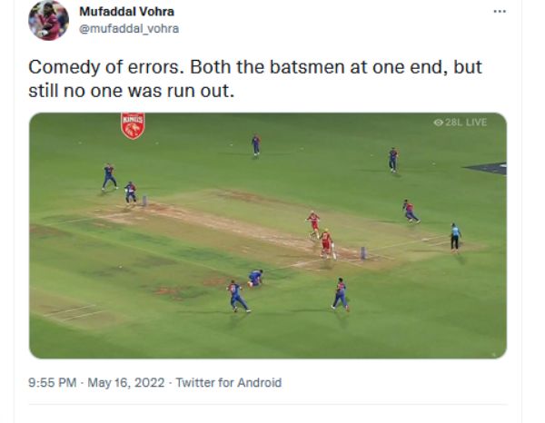 IPL 2022- Punjab batsman Shikhar dhawan and Rajapakse involved in runout comedy