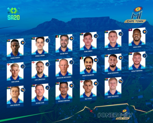 எம்ஐ கேப் டவுன் அணி விவரம்