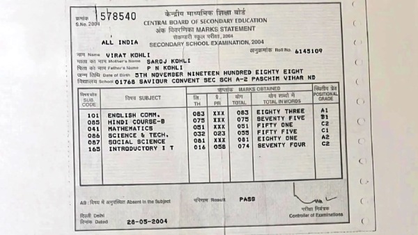 Virat kohli 10th standard mark sheet attracts fans attention