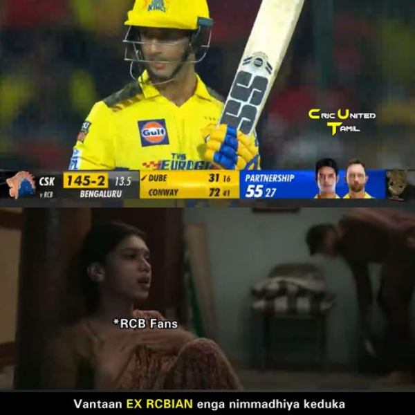IPL 2023: Stunning Memes of Fans after CSK won by 8 Runs against RCB at Chinnaswamy Stadium 