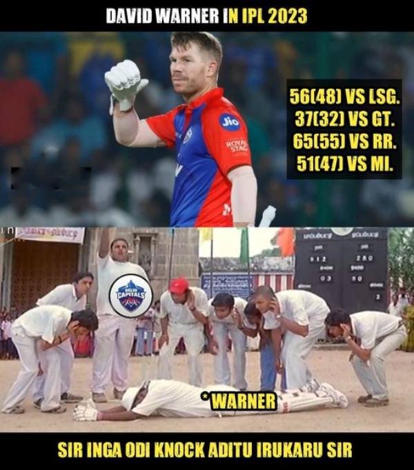 Fans created some Stunning memes after Mumbai beat Delhi in the last match of the ball in IPL 2023 