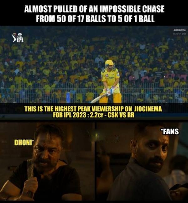 Stunning Memes of Rajasthan beats Chennai by 3 Runs in Chepauk at IPL 2023 