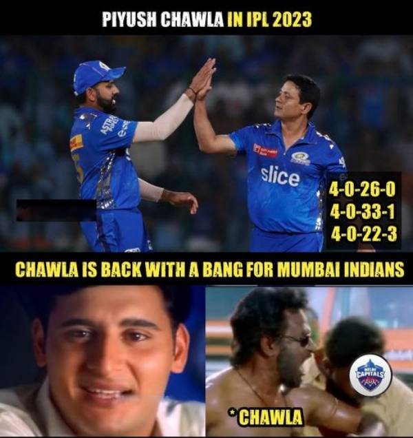 Fans created some Stunning memes after Mumbai beat Delhi in the last match of the ball in IPL 2023 
