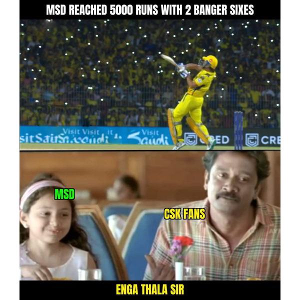 Stunning Memes of CSK Captain MS Dhoni Sixes in Chepauk against LSG in IPL 2023