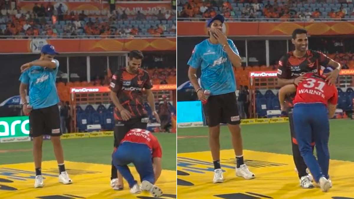 David Warner heart felt tribute to bhuvaneshwar kumar during dc vs srh game
