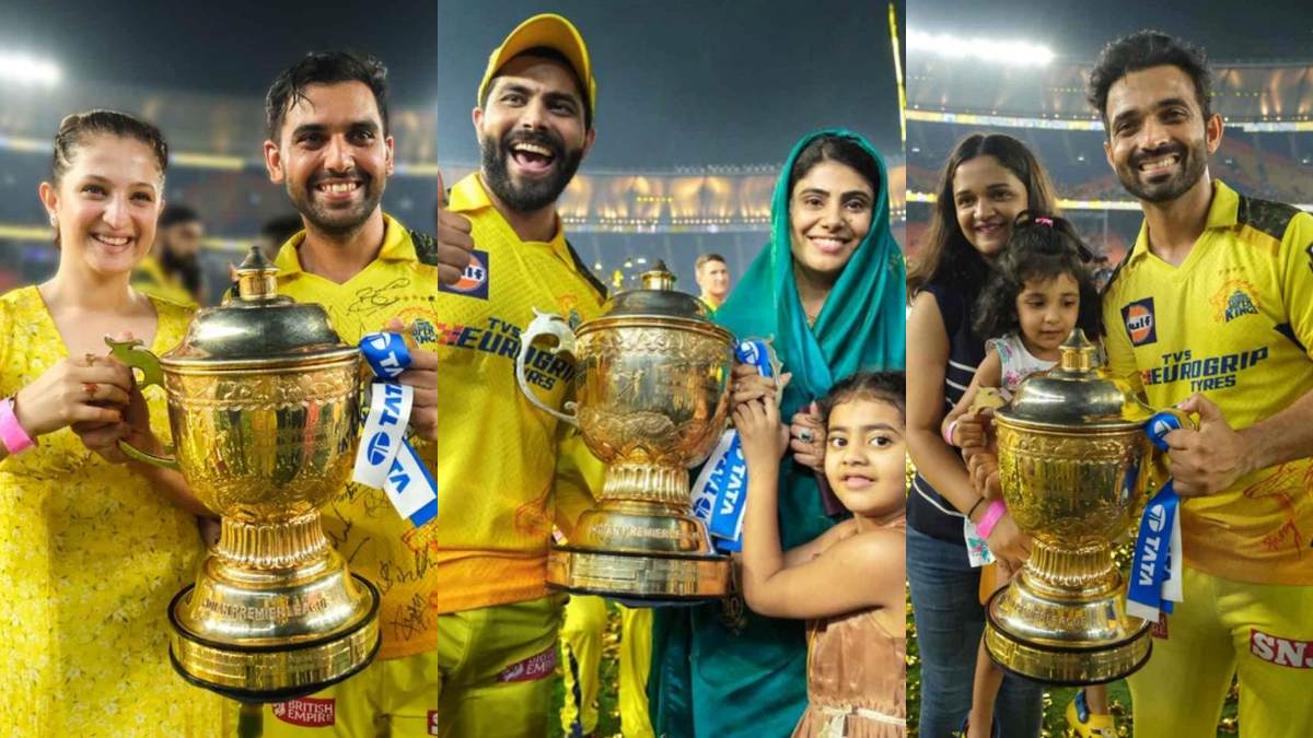 CSK players Wife, Lover and Childrens also joined the Celebration at Ahmedabad in the IPL Finals 2023 