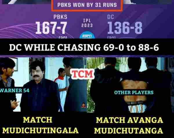 Fantastic Memes from social media after Punjab won by 31 Runs against Delhi Capitals in IPL 2023 