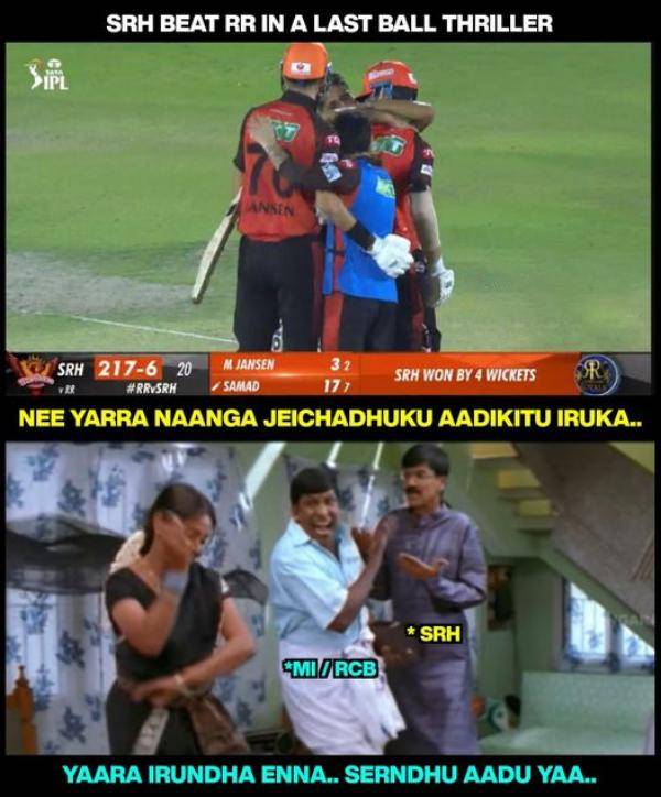 IPL 2023: Stunning Memes from Social Media After a last ball thrill win for SRH against Rajasthan 