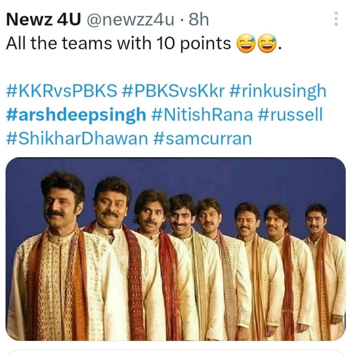 IPL 2023 memes - No team is qualified for Playoff as 5 teams are in same points