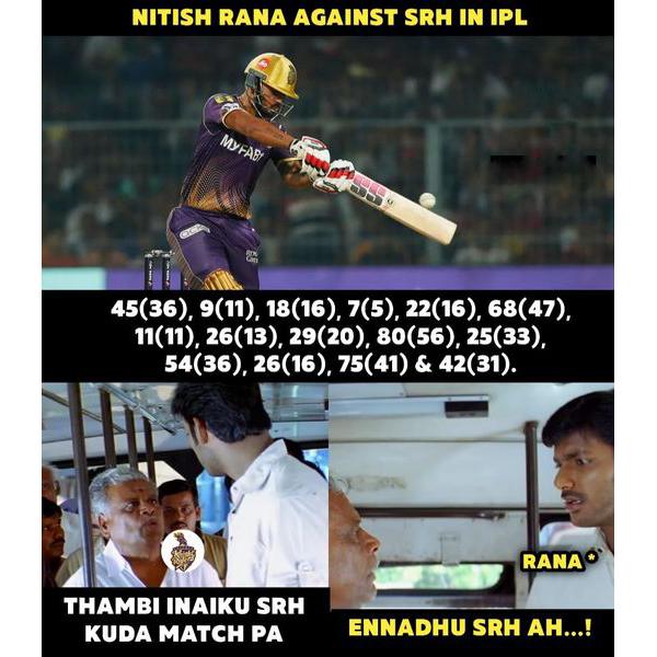 IPL 2023: Stunning Memes from social Media after KKR beat SRH by 5 runs 