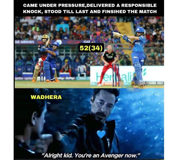 Stunning Memes from Social Media after Mumbai Indians chased down 200 target on 16.2 overs against RCB