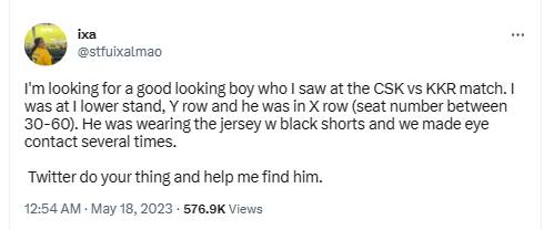 Romance in chepauk - csk Girl Fan searching for his lover in csk kkr match Romance in chepauk - csk Girl Fan searching for his lover in csk kkr match