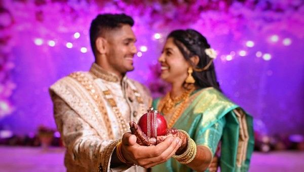 CSK Player Tushar Deshpande got engaged with his school crush Nabha Gaddamwar in Mumbai 