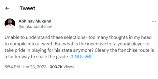 Franchise Cricket Route is the faster way to play for Team India says Former Cricketer Abhinav Mukund 